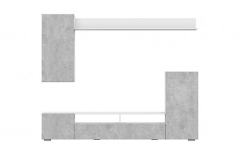 Мебель для гостиной МГС 4 (Белый/Цемент светлый) в Станционно-Ояшинском - stancionno-oyashinskij.mebel54.com | фото