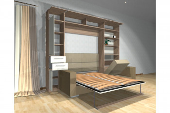 Шкаф-кровать с диваном Каролина в Станционно-Ояшинском - stancionno-oyashinskij.mebel54.com | фото