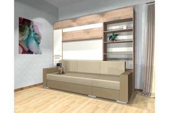 Шкаф-кровать с диваном Каролина в Станционно-Ояшинском - stancionno-oyashinskij.mebel54.com | фото