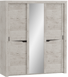 Шкаф трехдверный Соренто с раздвижными дверями Дуб бонифаций/Кофе структурный матовый в Станционно-Ояшинском - stancionno-oyashinskij.mebel54.com | фото