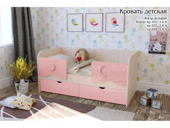 Соня Кровать детская 2 ящика 1.6 Розовый глянец в Станционно-Ояшинском - stancionno-oyashinskij.mebel54.com | фото